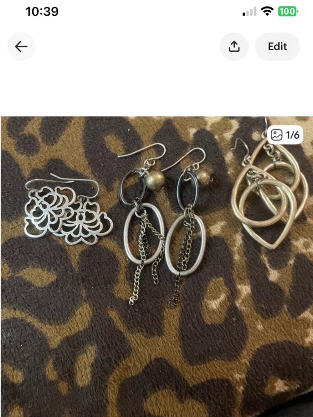 2 Lucky Brand Mixed Metal Dangle Earrings in Silver and Gold & one other